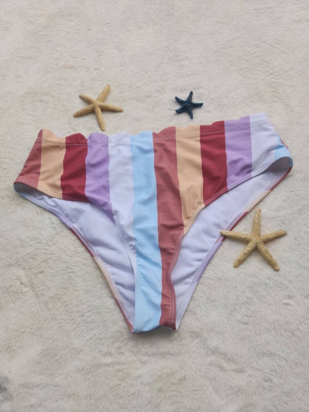 L Women's Stripe Bikini Bottom Bathing Suit Swimwear Beach Pool Sexy Swimming